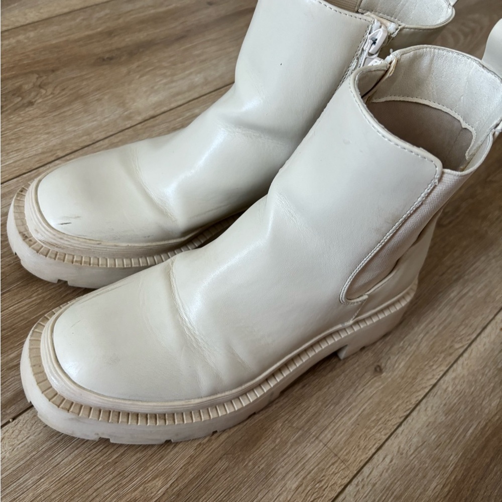 Cream Ankle Boots